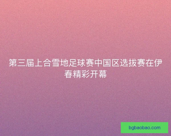 第三届上合雪地足球赛中国区选拔赛在伊春精彩开幕
