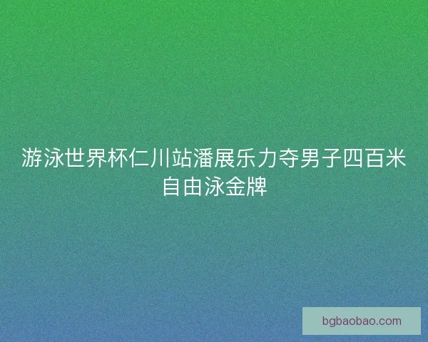 游泳世界杯仁川站潘展乐力夺男子四百米自由泳金牌