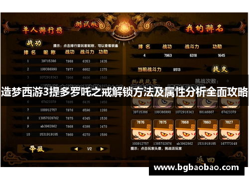 造梦西游3提多罗吒之戒解锁方法及属性分析全面攻略